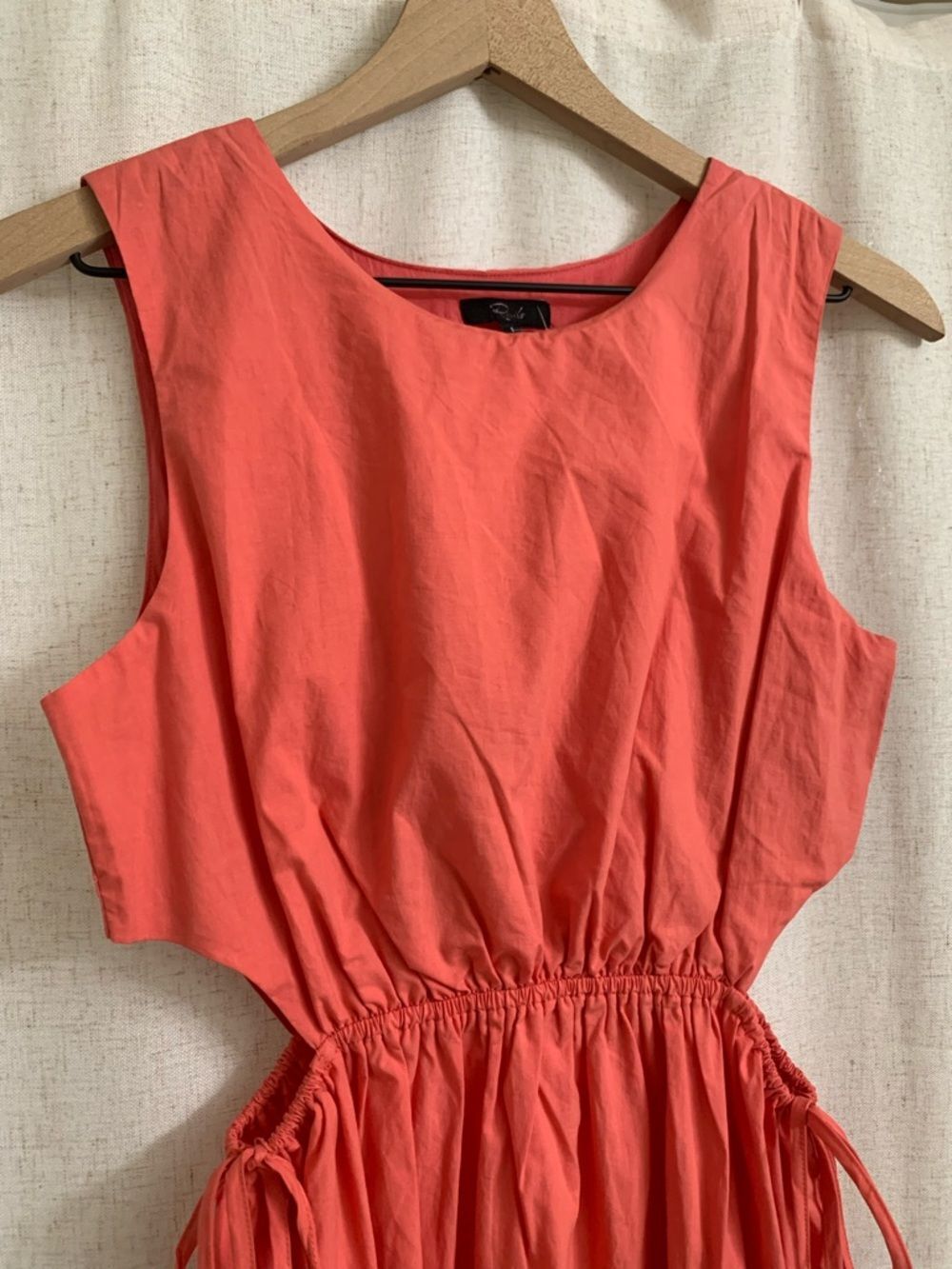 Rails Cotton Yvette Poplin Spiced Coral Sleeveless Side Cut Midi Dress Small - Picture 6 of 11